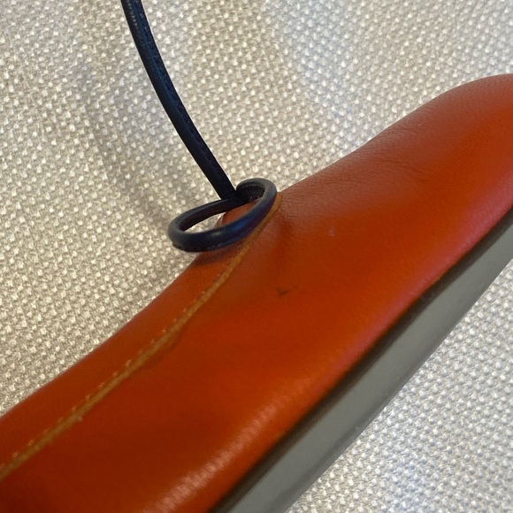 J Crew Orange Leather flats sz 9.5 - Picture 5 of 8